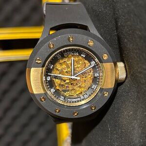 Invicta S1 Rally 0868 – 52 mm Gold-Tone Skeleton Dial Automatic Watch